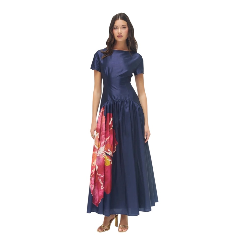 NEW HUTCH Atley Floral Gown Navy Raspberry Size Small NWT